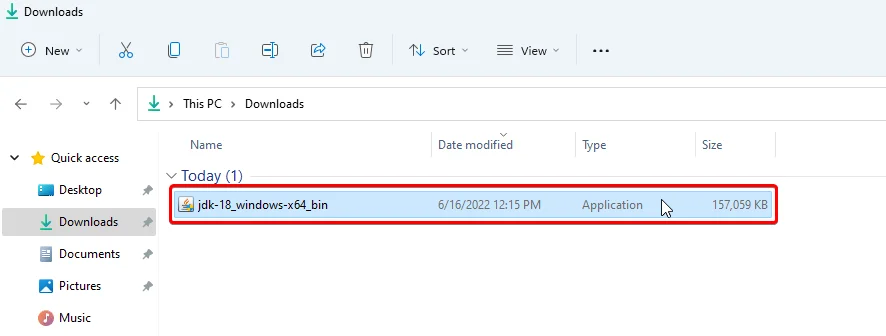 run the Java executable file