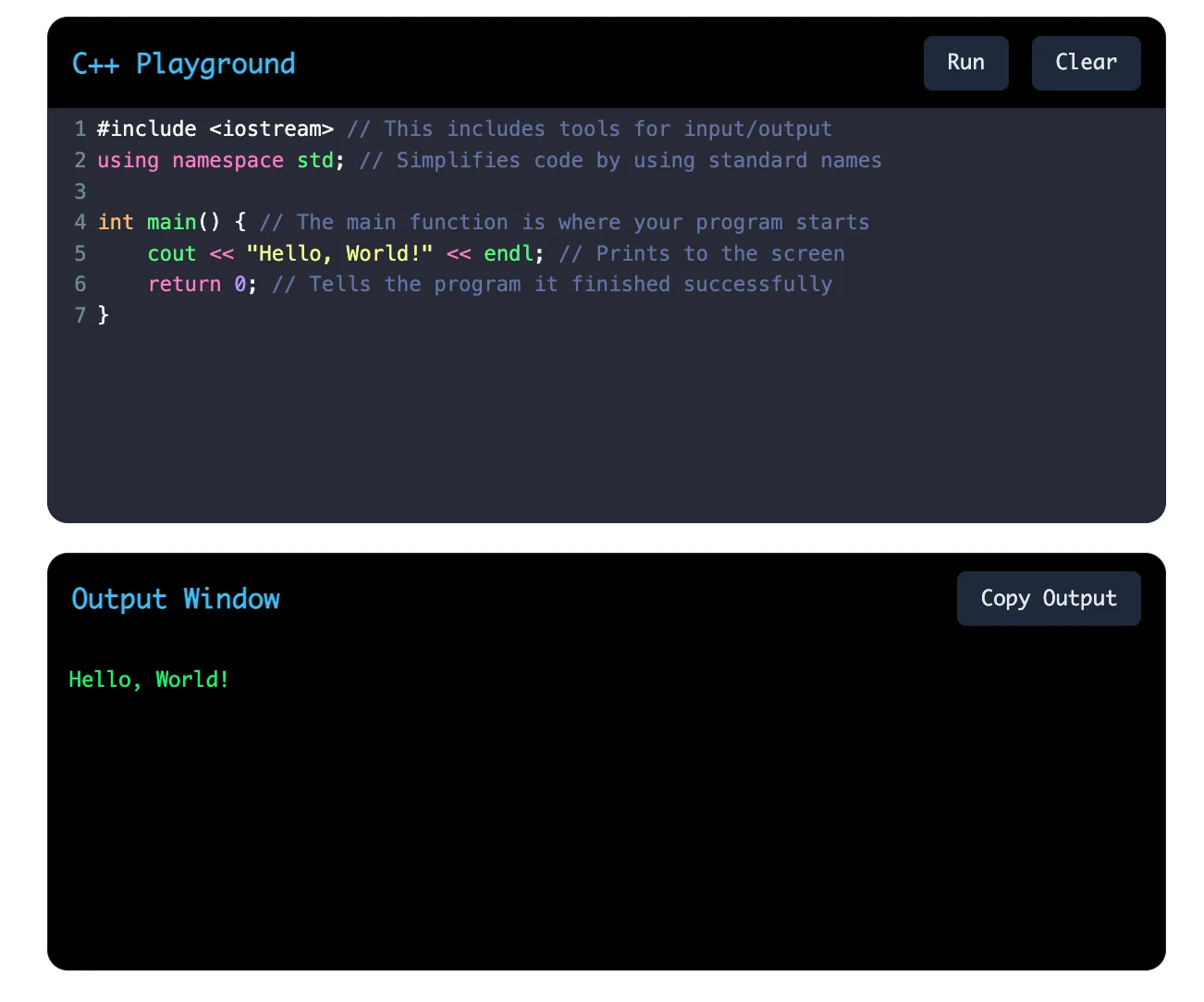 Example: Your First 'Hello, World!' Program