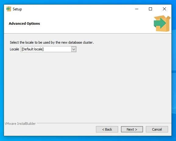 select locale in PostgreSQL setup