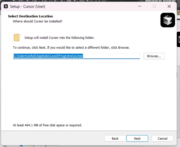 select location to download cursor ai