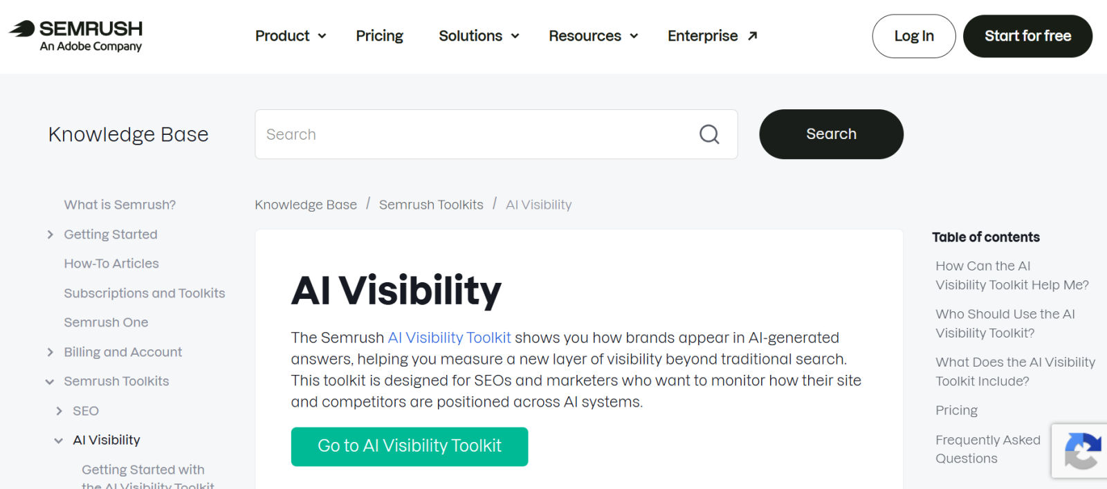 semrush ai an ai visibility tool