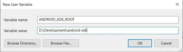 setting sdk as an environment variable