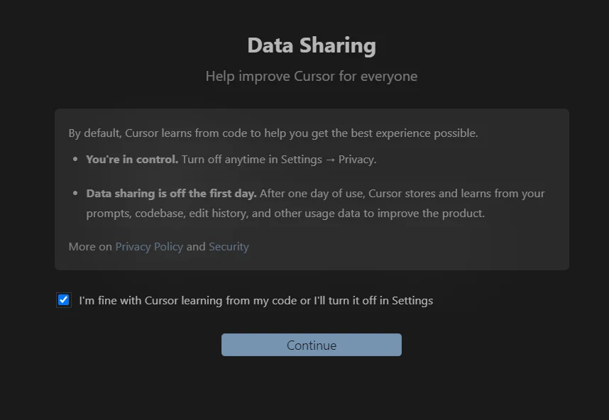 setting up cursor ai enviroment