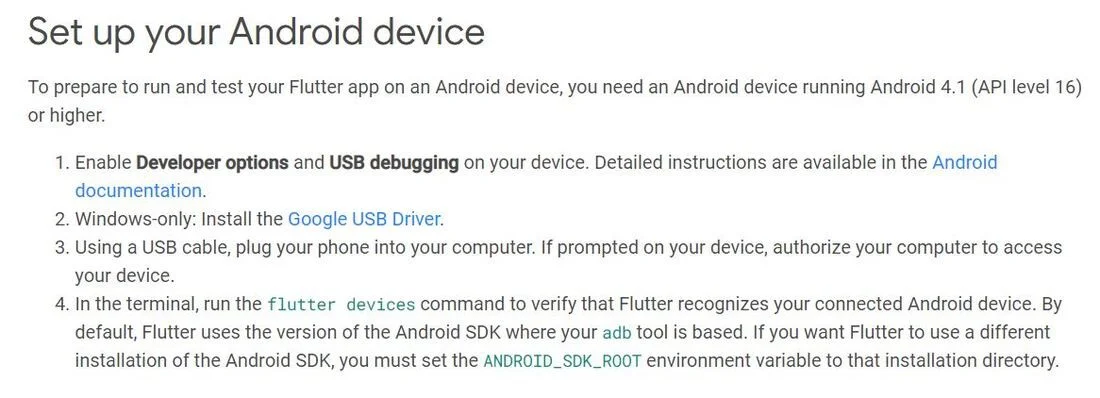 setup your android device