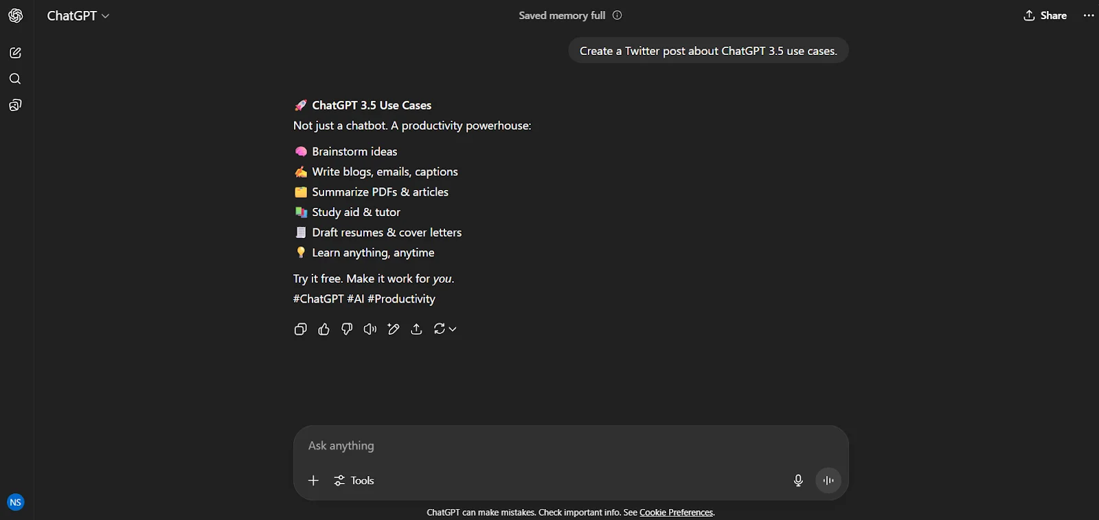 social media posts with chatgpt 3.5