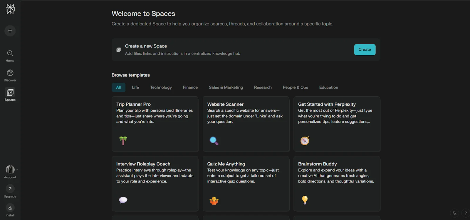 spaces save and share research perplexity ai