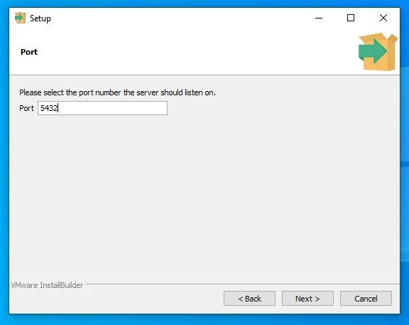 specify port number in postgresql steup
