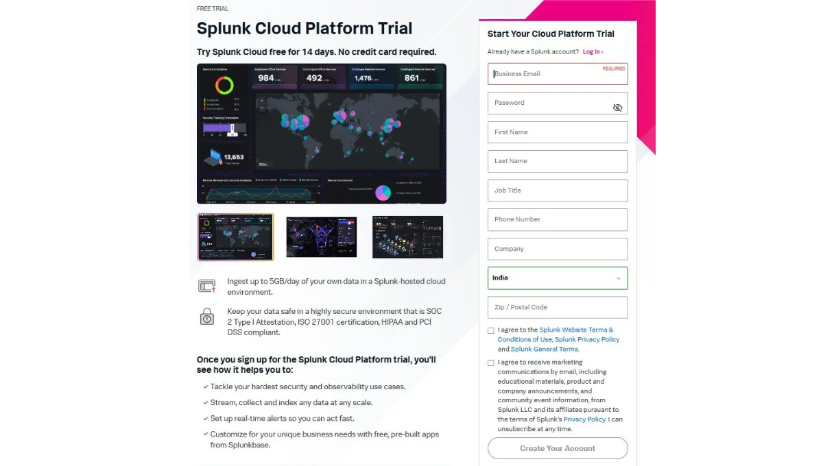 splunk cloud platform trial