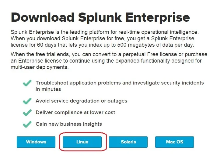 splunk download linux