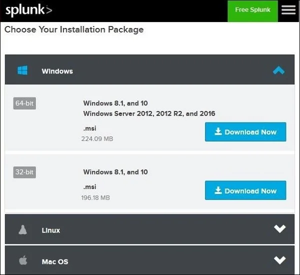 splunk download windows