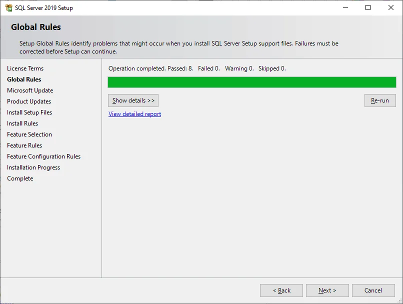 Microsoft SQL server global rules