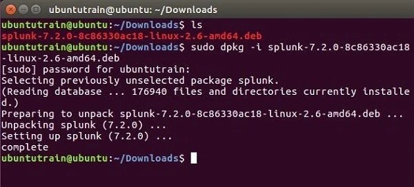 start the Splunk installation process