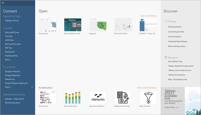 start working on tableau public