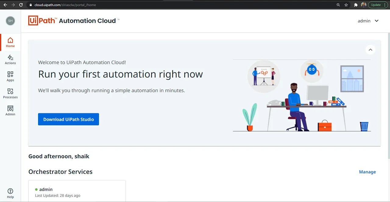 Step 2: Signing up or signing in to the UiPath Automation Cloud
