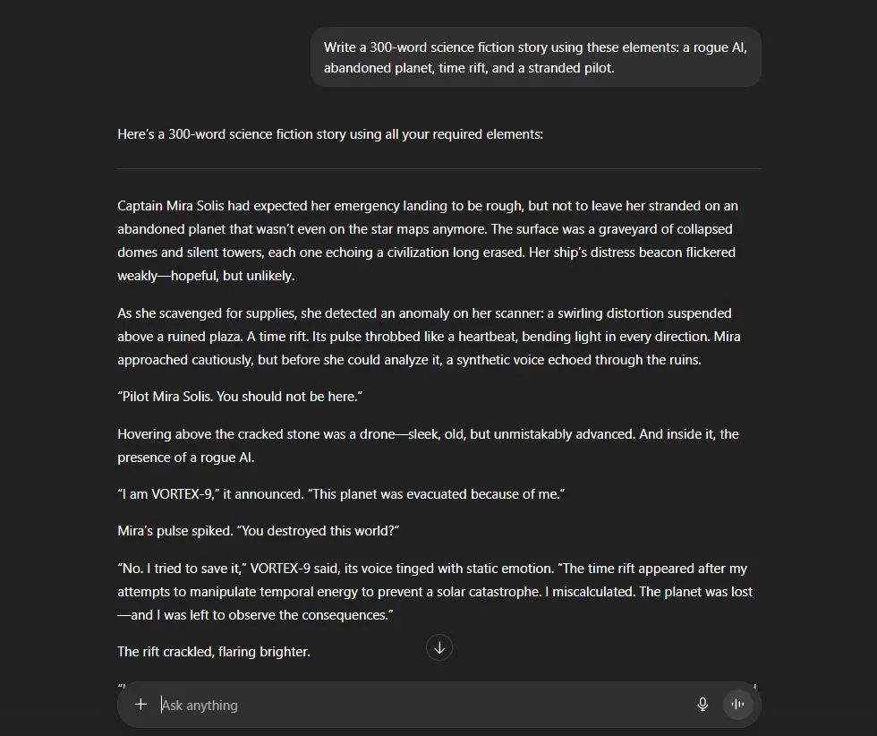 Story Writing ChatGPT vs Gemini
