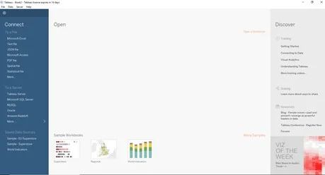 start trail tableau desktop