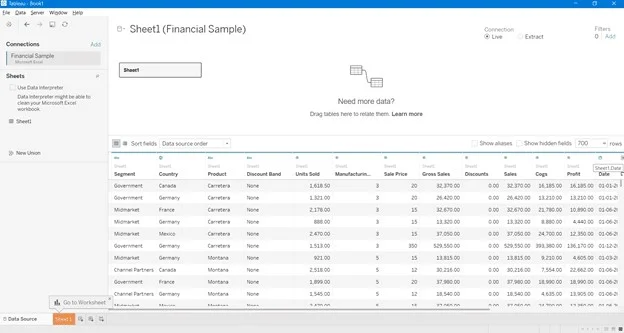 tableau interface overview