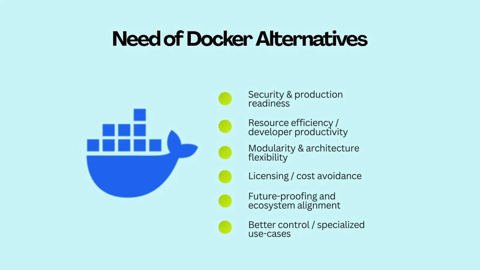Need of Docker Alternatives