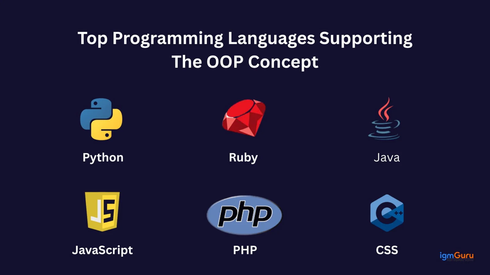 top programming languages supporting the oop concept
