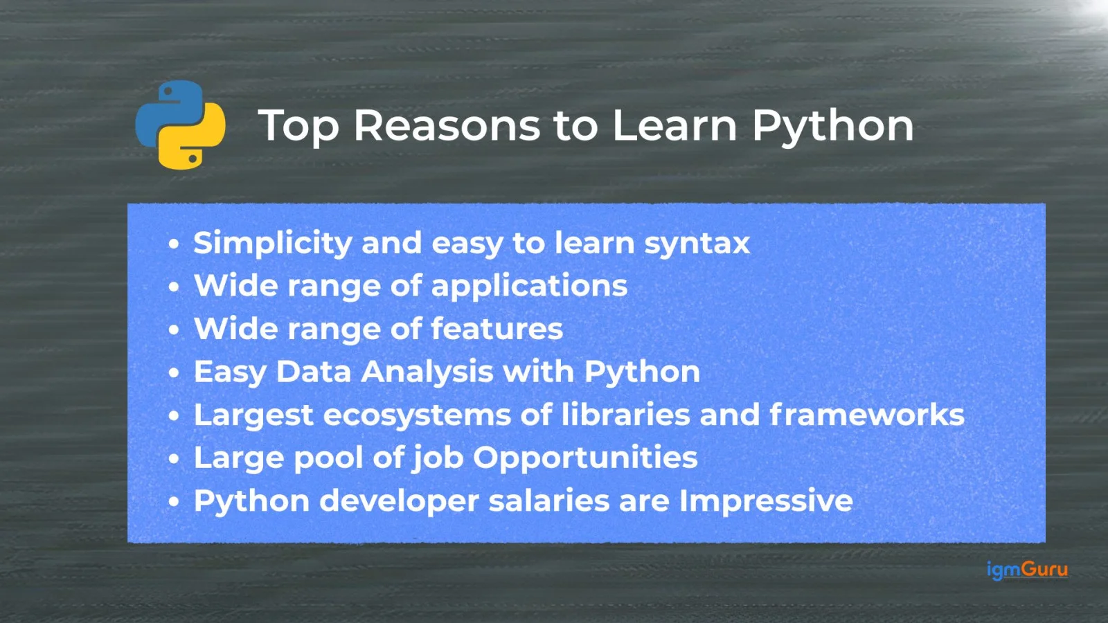 top reasons to learn python