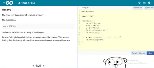 Types of Go Arrays