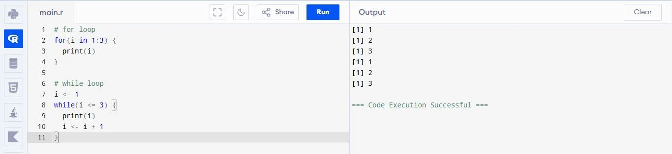 types of loops exist in r