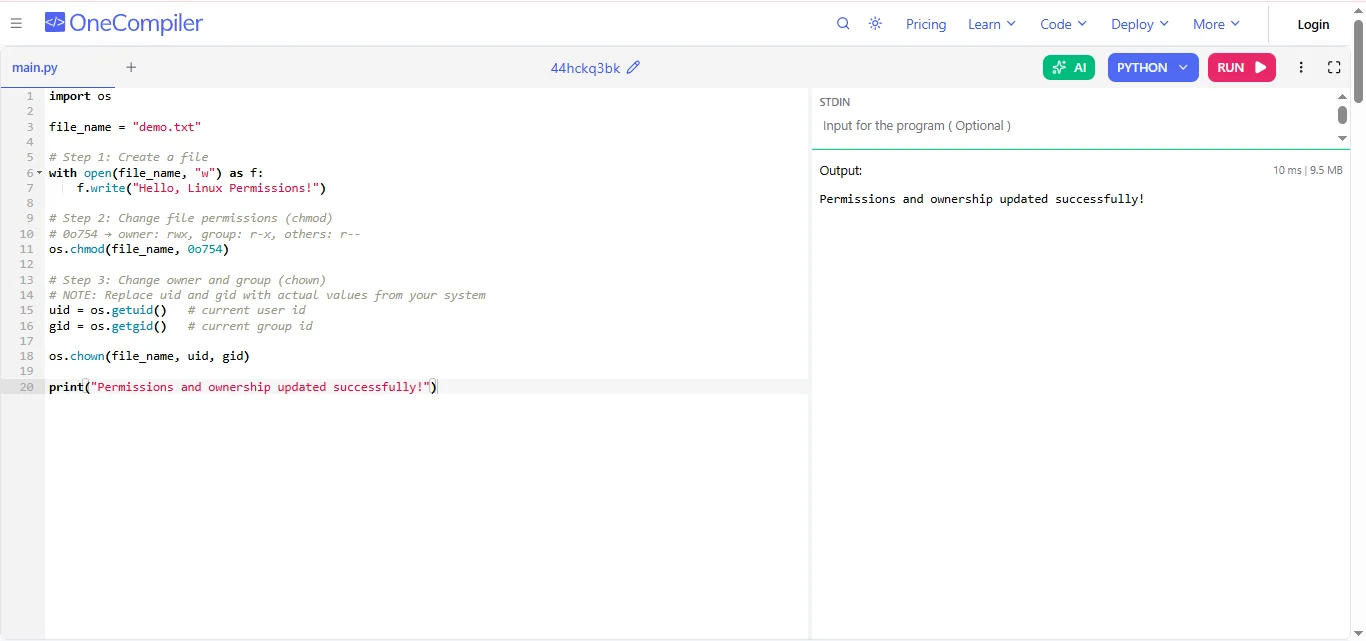 use of chmod chown and chgrp