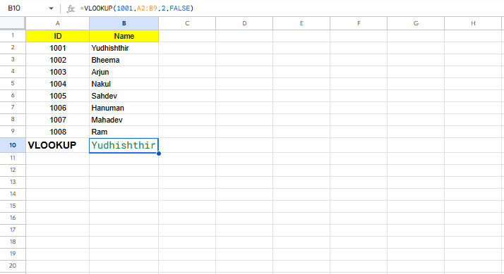 vlookup excel formula