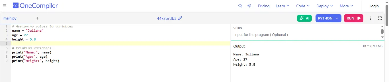 what are python variables