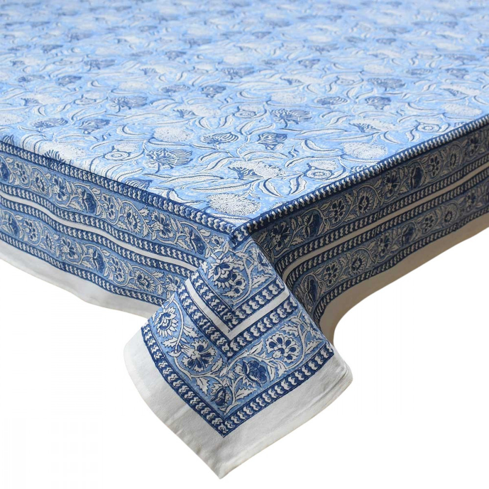 Image of 10 Seater Tablecloth 180x270 cms | Meadow Song Blue 202513