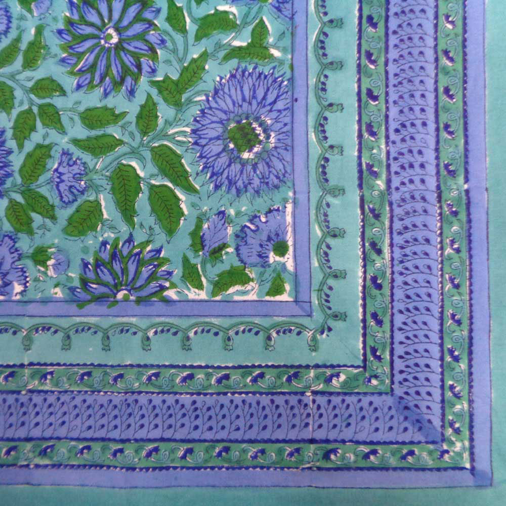 12 Seater Tablecloth  180x340 cms  Surajmukhi Blue Gud 106164