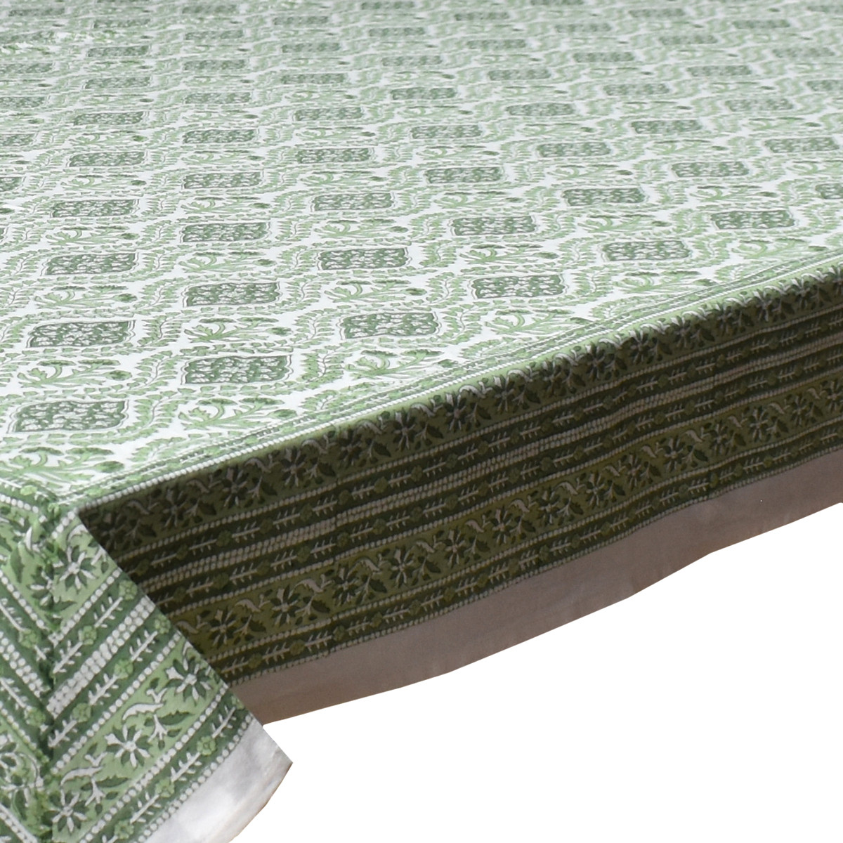 12 Seater Tablecloth 180x340 cms Trellis Shale Green 202517