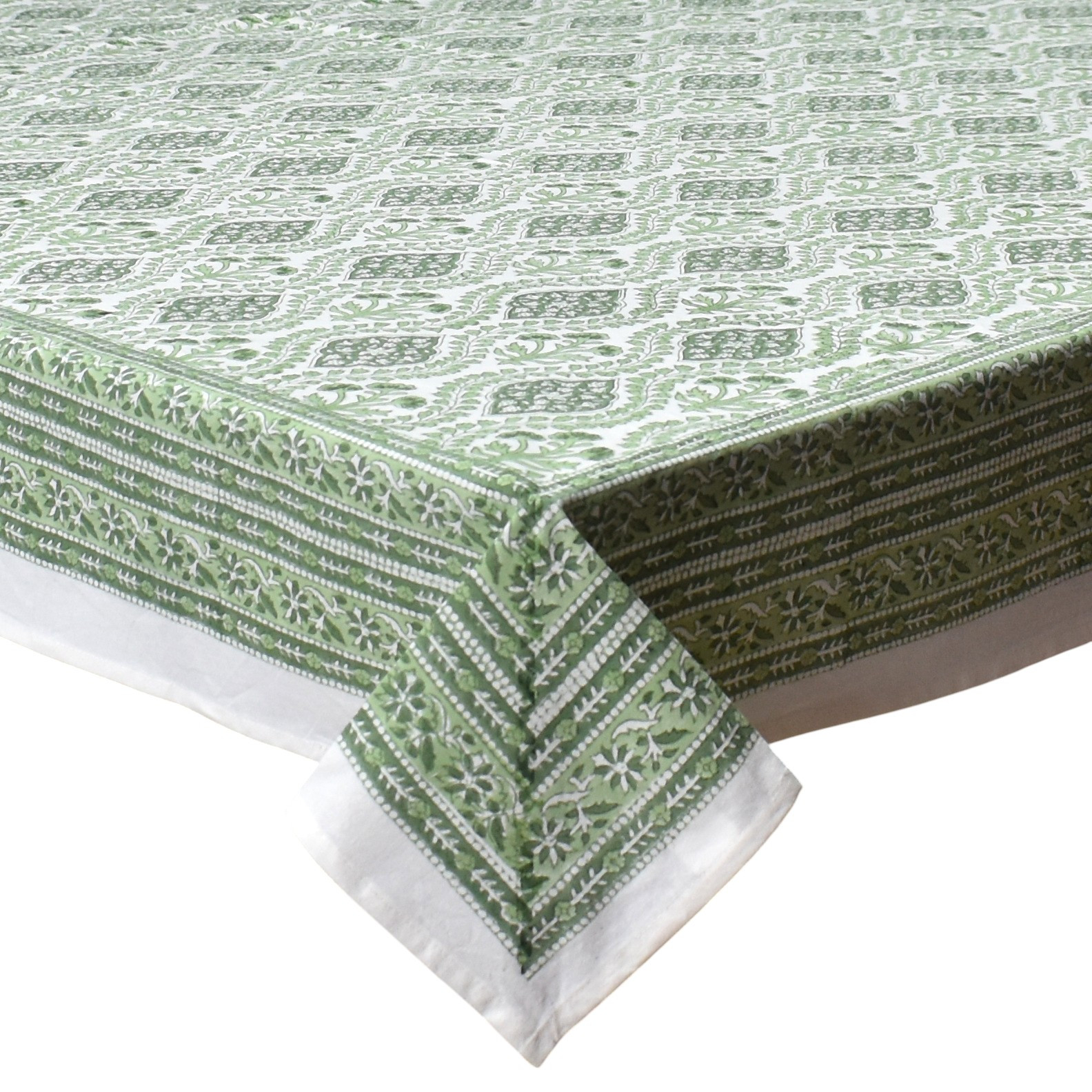 12 Seater Tablecloth  180x340 cms  Trellis Shale Green 202517