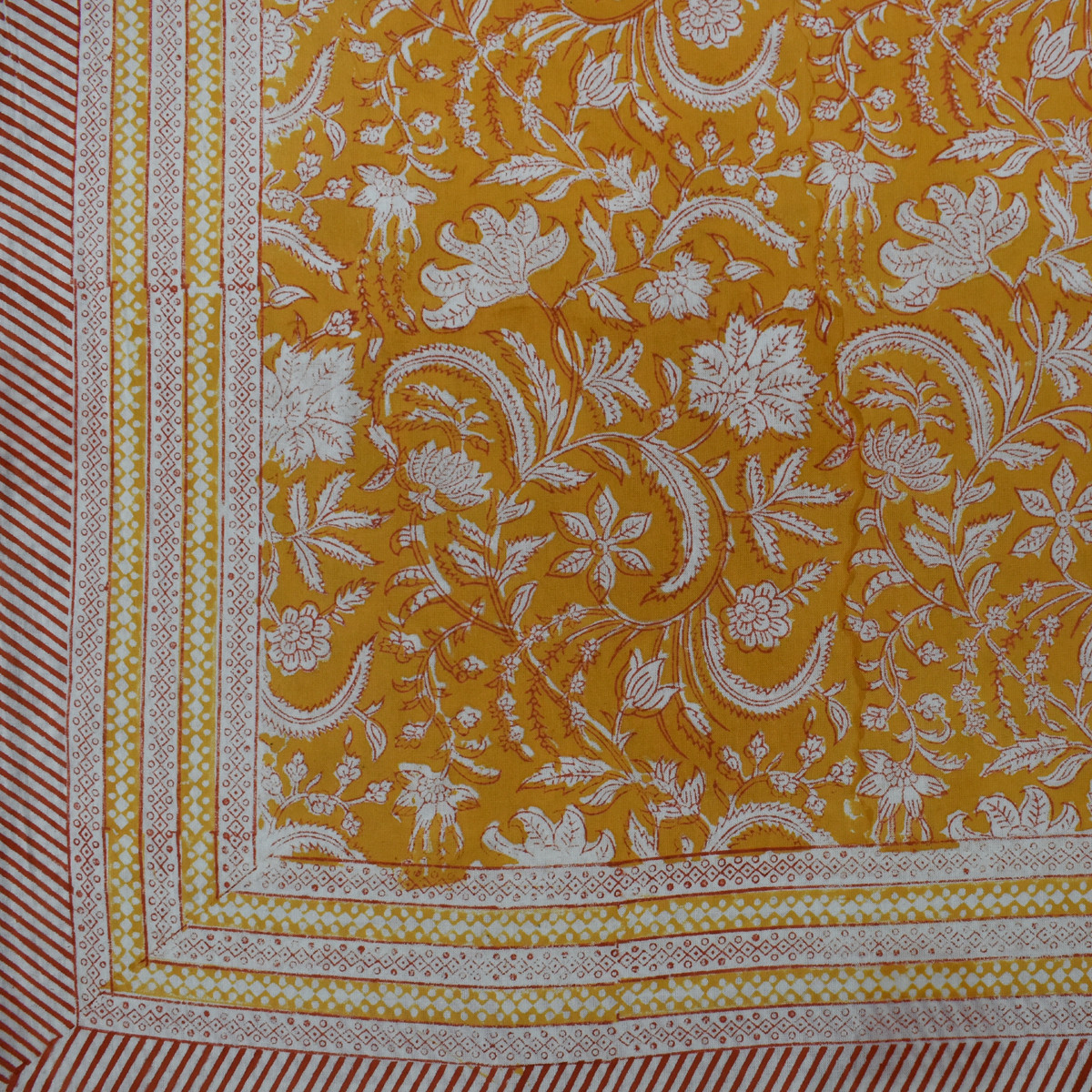 12 Seater Tablecloth  180x340 cms  Wild Flower Mustard 202401