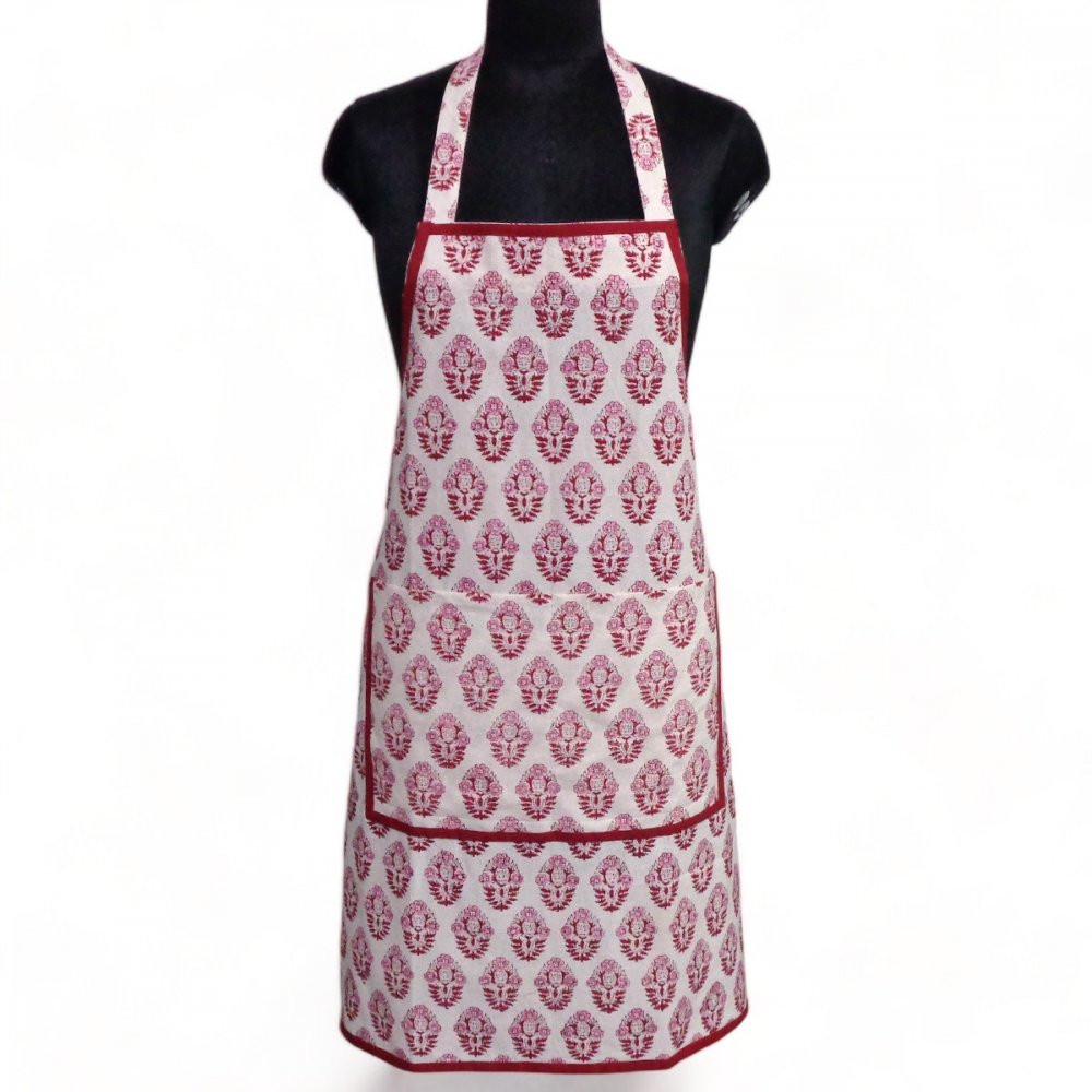 Indian Block-Printed 100 Cotton Apron  Boota Lolipop