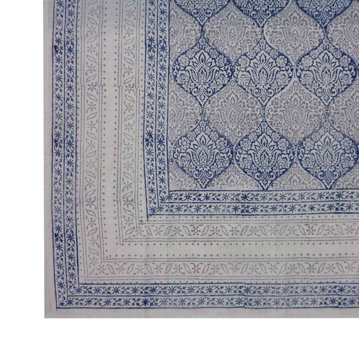 Hand Block Printed Cotton Tablecloth 150x220 cms   504780