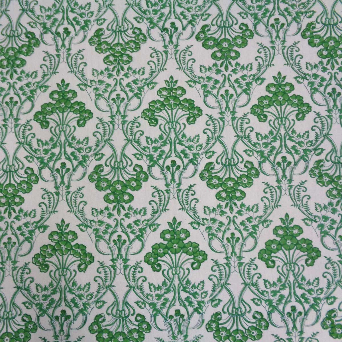 Hand Block Printed Cotton Tablecloth 150x220 cms  Raat Ki Rani Green 207006