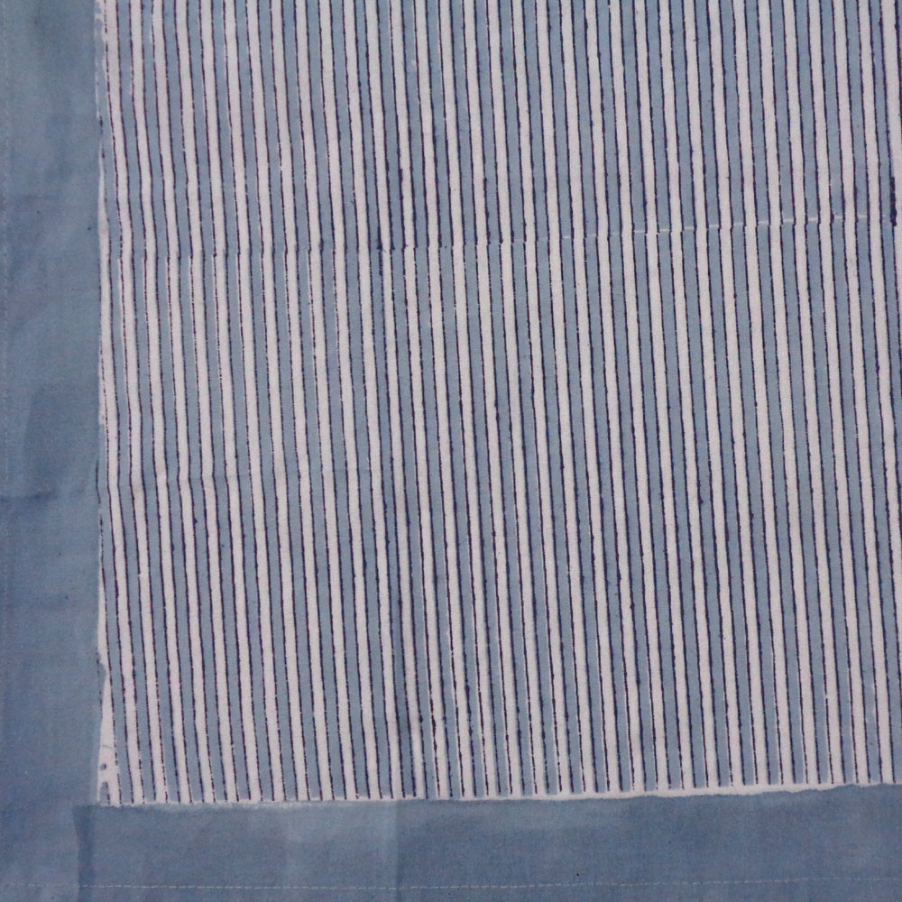 Hand Block Printed Cotton Tablecloth 150x220 cms  Two Stripe Starlight 202212