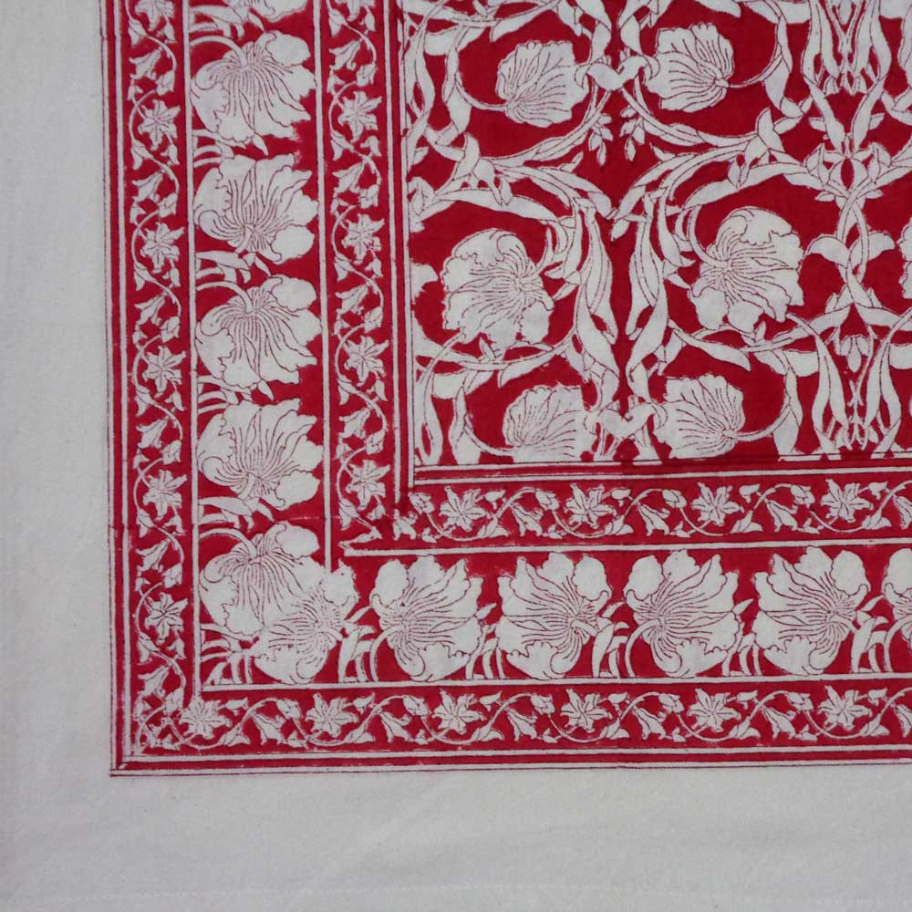 Hand Block Printed Cotton Tablecloth 180x270 cms  Bauhaus Lolipop 502191