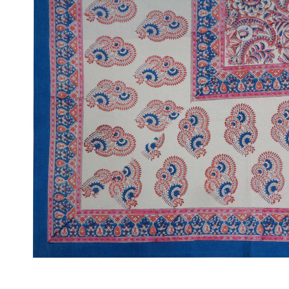 Hand Block Printed Cotton Tablecloth 180x270 cms  Kusum Gulabi 205260