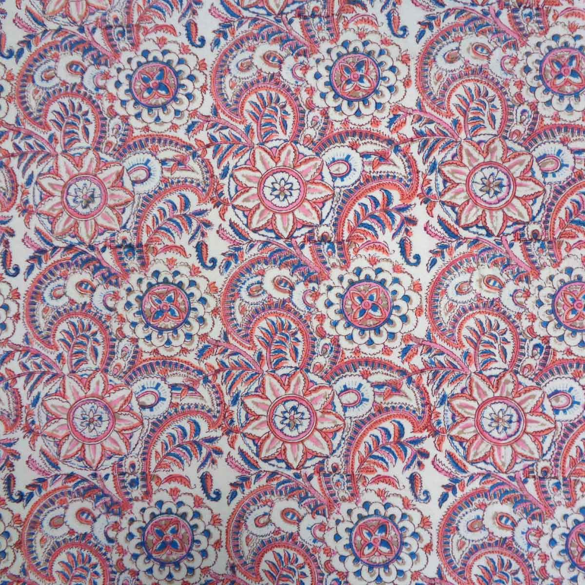 Hand Block Printed Cotton Tablecloth 180x270 cms  Kusum Gulabi 205260