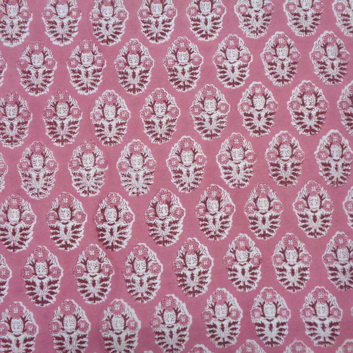 Hand Block Printed Cotton Tablecloth 180x340 cms Boota Pink Gud 202811