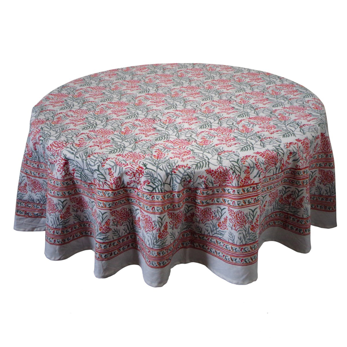 Round 180 cms Cotton French Design Table Cover  Lilas Tango Lily 202508