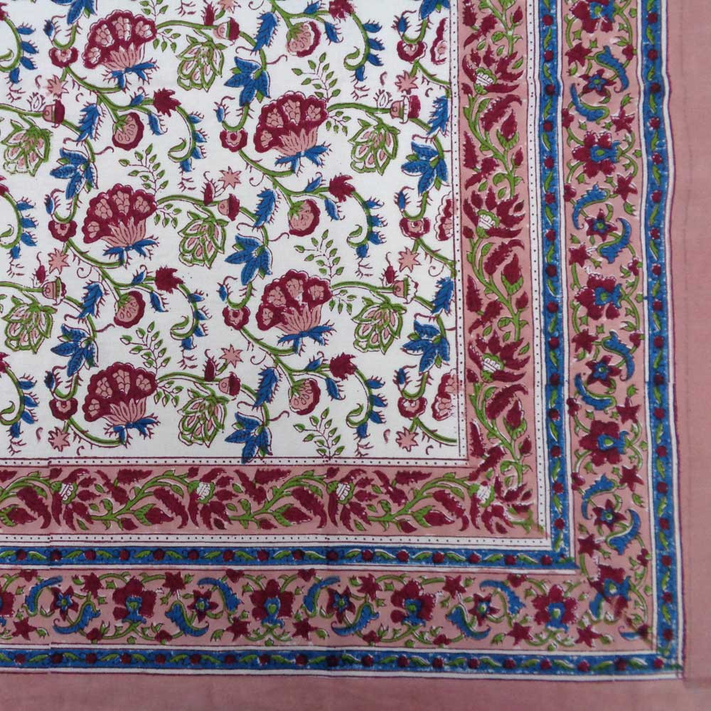 Tablecloth 12 seater in Cotton Hand Block Printed Cotton Tablecloth 180x340 cms  Genda Bale 204998