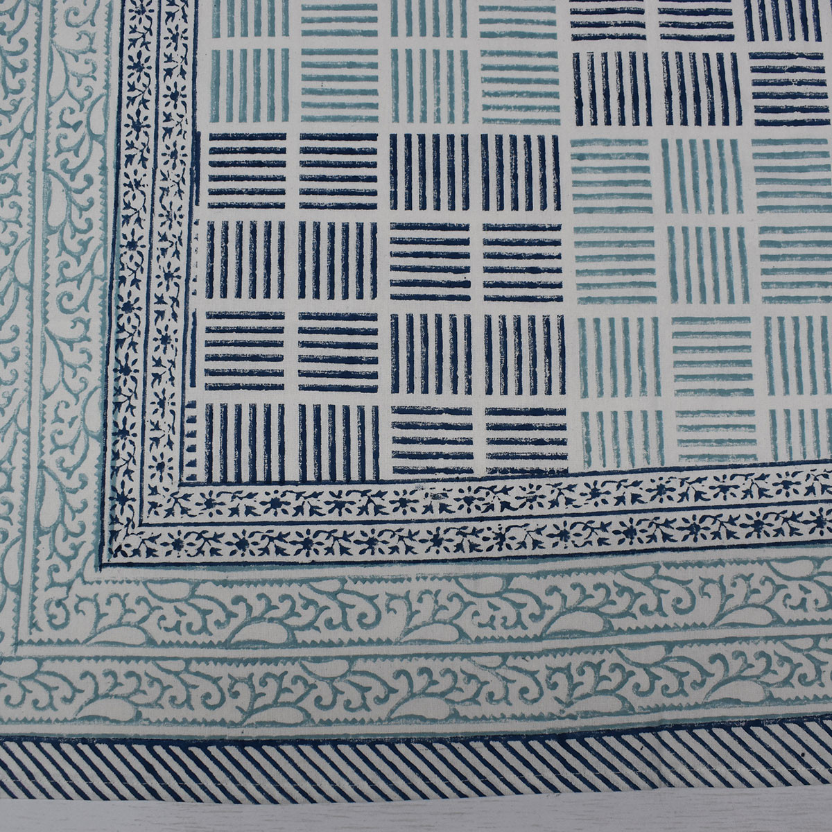 Wood Block Printed Handmade Tablecloth 150x220 cms   200903