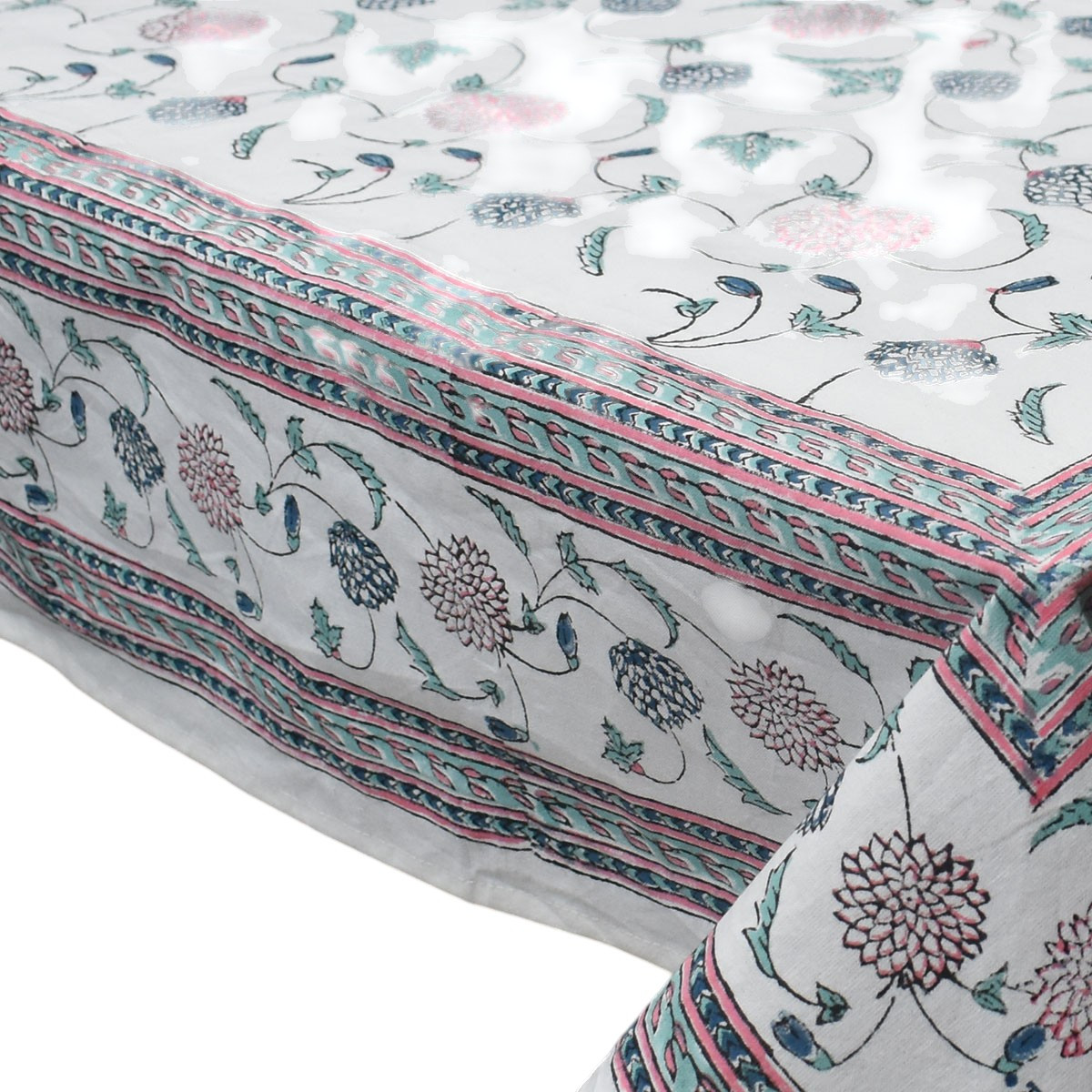 Wood Block Printed Handmade Tablecloth 150x220 cms 202428