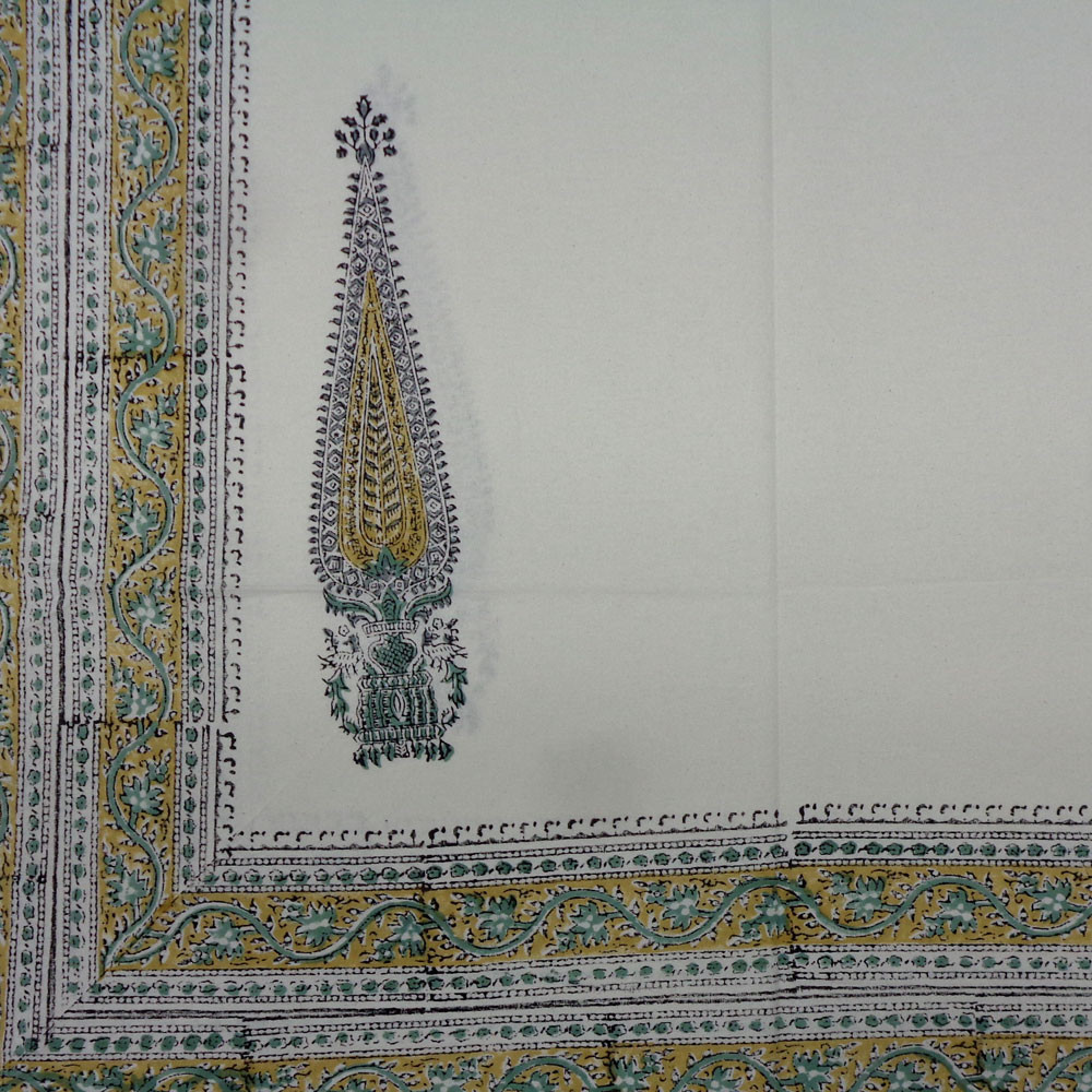 Wood Block Printed Handmade Tablecloth 150x220 cms  909869