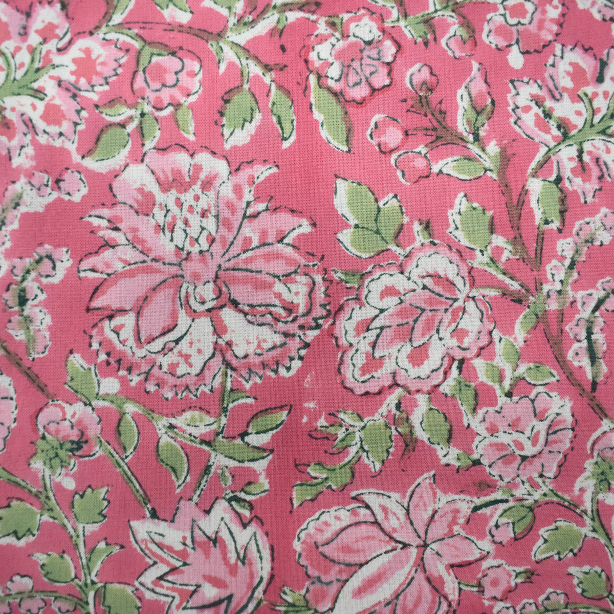 Wood Block Printed Handmade Tablecloth 150x220 cms  Mohini Pink 202516