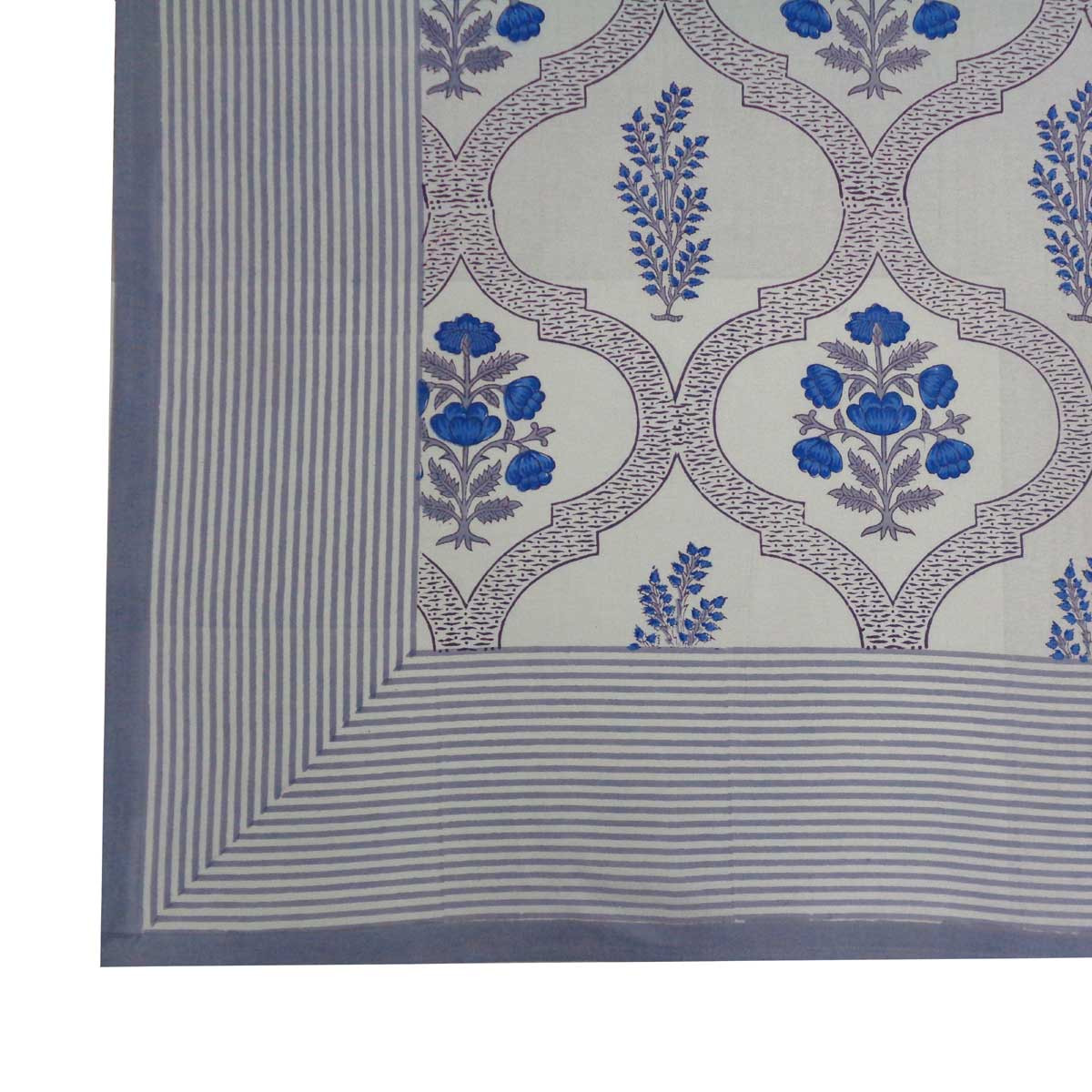 Wood Block Printed Handmade Tablecloth 150x220 cms Shehnaaz Boota 206961