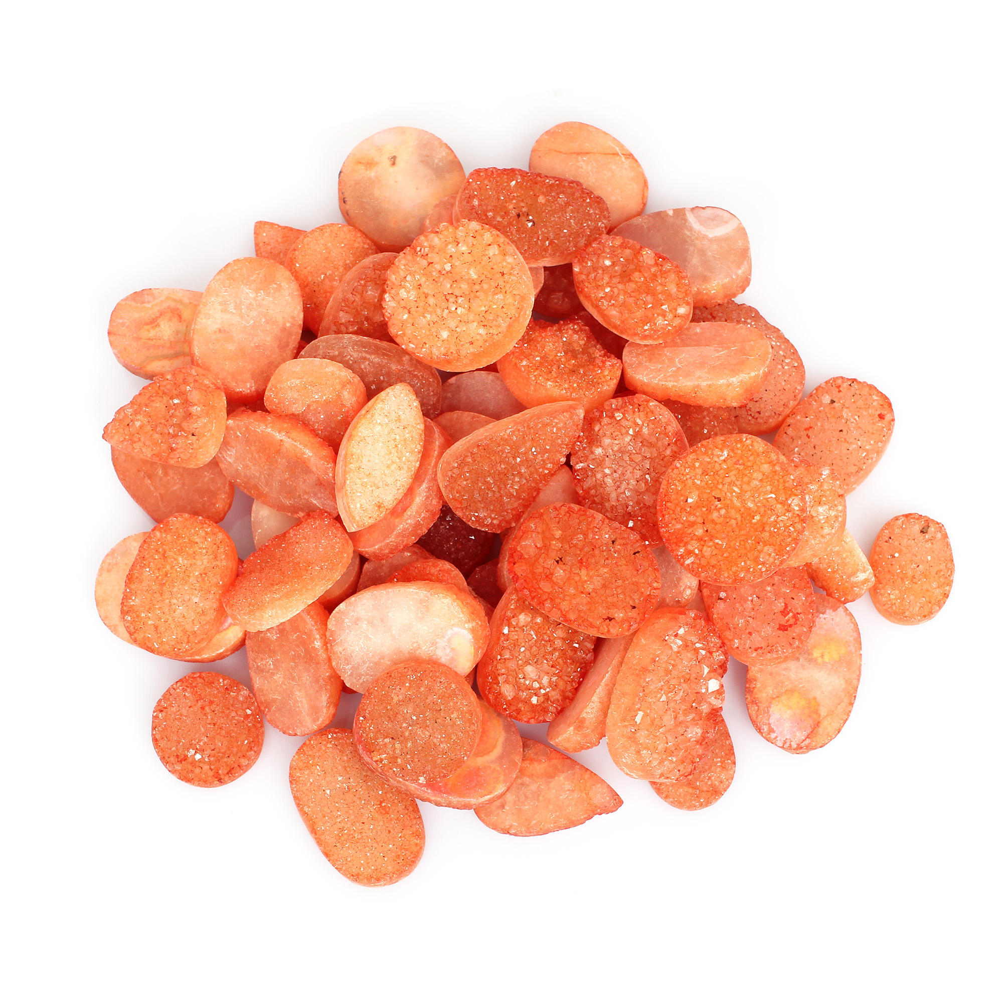 Orange Color Coated Druzy Uneven Shape 504gram Wholsale Lot